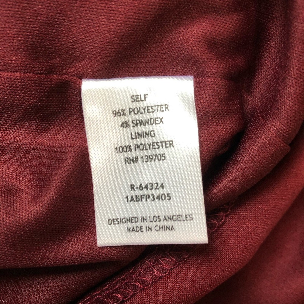 Emerald Sundae Womens Burgundy V-Neck Ruched Maxi Formal Gown Dress Size 16 NWT - Picture 12 of 12